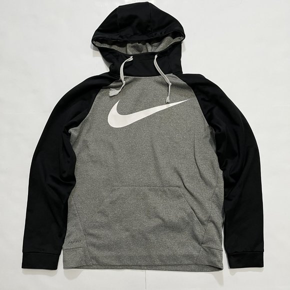 Nike Other - Nike Dri Fit Men Hoodie Sweatshirt Gray & Black, Size Medium